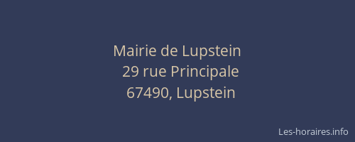 Mairie de Lupstein