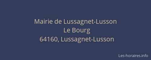 Mairie de Lussagnet-Lusson