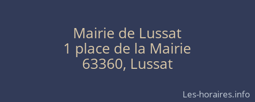 Mairie de Lussat