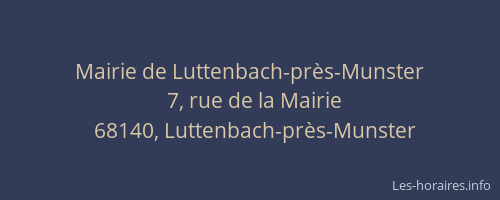 Mairie de Luttenbach-pr&egrave;s-Munster