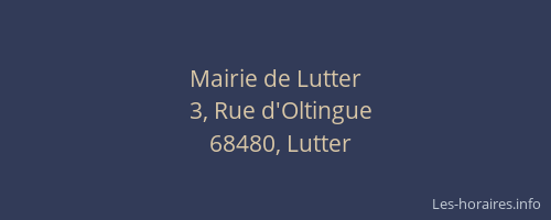 Mairie de Lutter