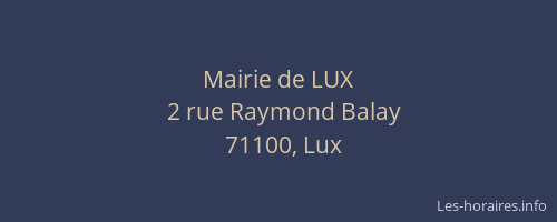 Mairie de LUX