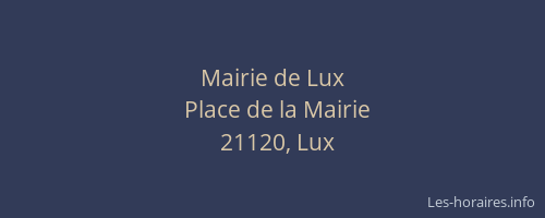 Mairie de Lux
