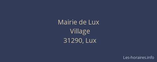 Mairie de Lux