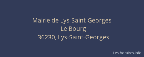 Mairie de Lys-Saint-Georges