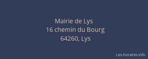 Mairie de Lys