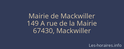 Mairie de Mackwiller