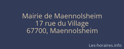Mairie de Maennolsheim