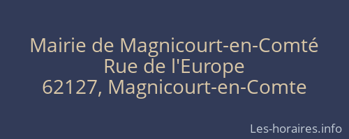 Mairie de Magnicourt-en-Comté