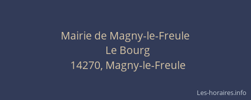 Mairie de Magny-le-Freule