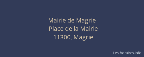 Mairie de Magrie