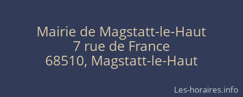 Mairie de Magstatt-le-Haut