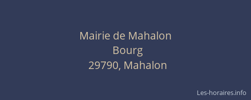 Mairie de Mahalon
