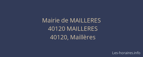 Mairie de MAILLERES
