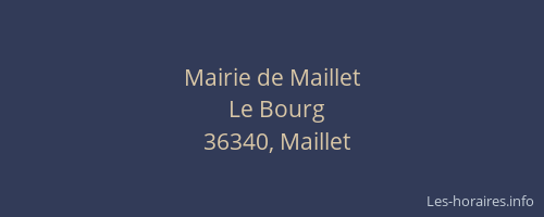 Mairie de Maillet