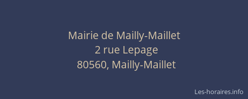 Mairie de Mailly-Maillet