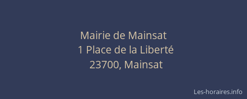 Mairie de Mainsat