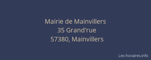 Mairie de Mainvillers