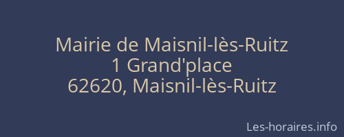 Mairie de Maisnil-lès-Ruitz