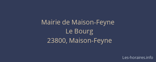 Mairie de Maison-Feyne