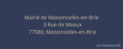 Mairie de Maisoncelles-en-Brie