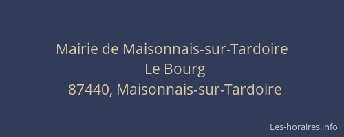 Mairie de Maisonnais-sur-Tardoire