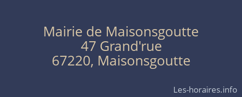 Mairie de Maisonsgoutte