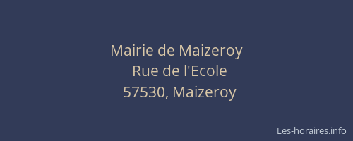 Mairie de Maizeroy