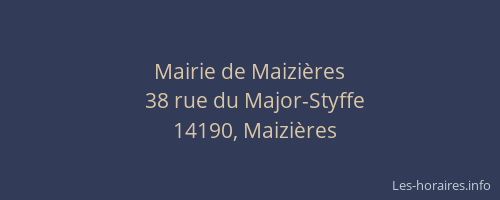Mairie de Maizi&egrave;res