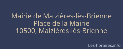 Mairie de Maizières-lès-Brienne