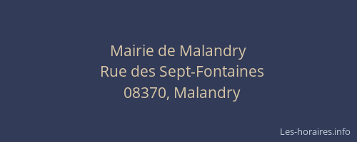 Mairie de Malandry