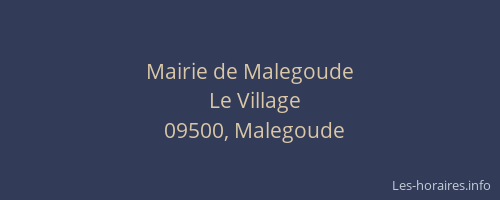 Mairie de Malegoude