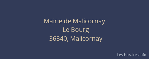 Mairie de Malicornay