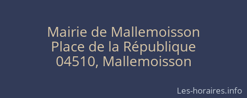 Mairie de Mallemoisson