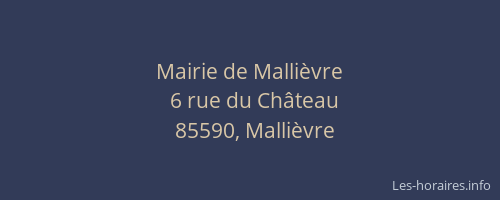 Mairie de Mallièvre