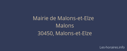 Mairie de Malons-et-Elze