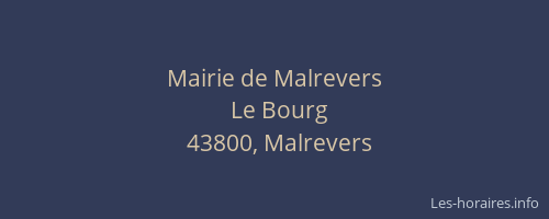 Mairie de Malrevers