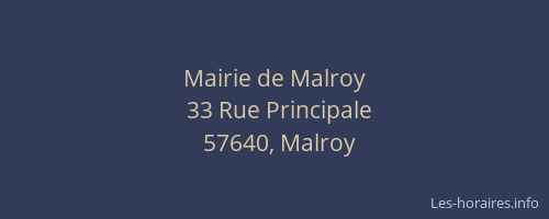 Mairie de Malroy