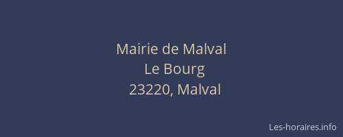 Mairie de Malval