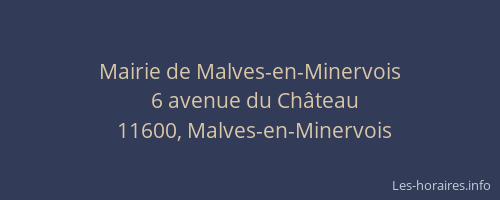 Mairie de Malves-en-Minervois