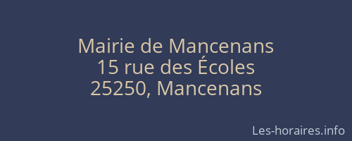 Mairie de Mancenans