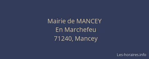 Mairie de MANCEY