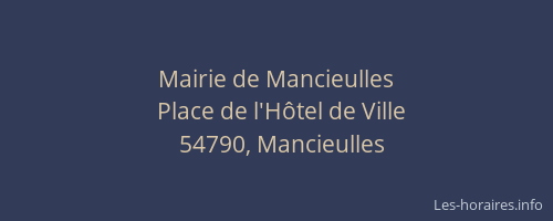 Mairie de Mancieulles