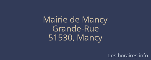 Mairie de Mancy