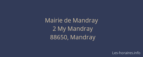 Mairie de Mandray