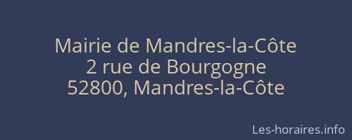 Mairie de Mandres-la-Côte