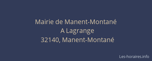 Mairie de Manent-Montané