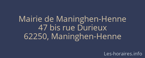 Mairie de Maninghen-Henne