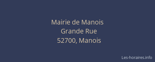 Mairie de Manois
