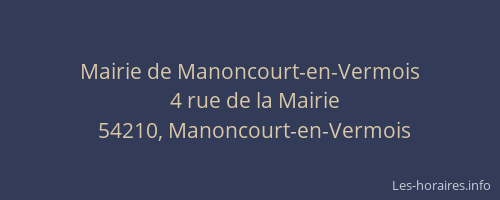 Mairie de Manoncourt-en-Vermois